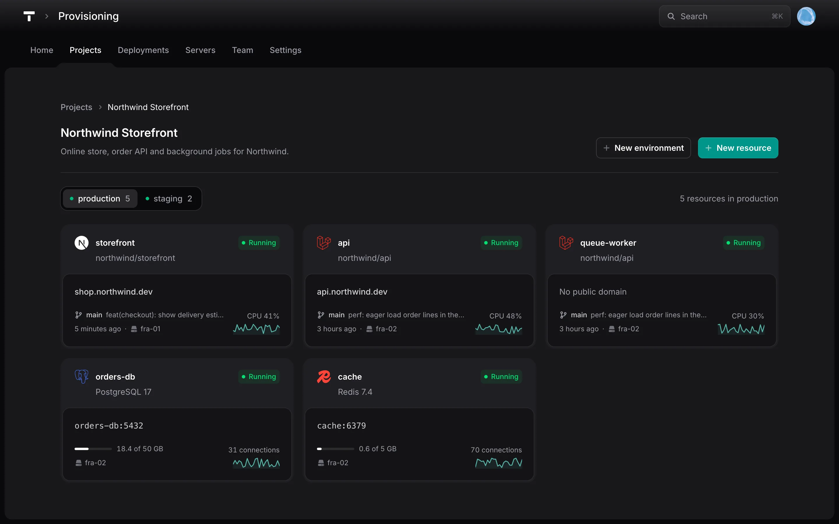 Console project screen