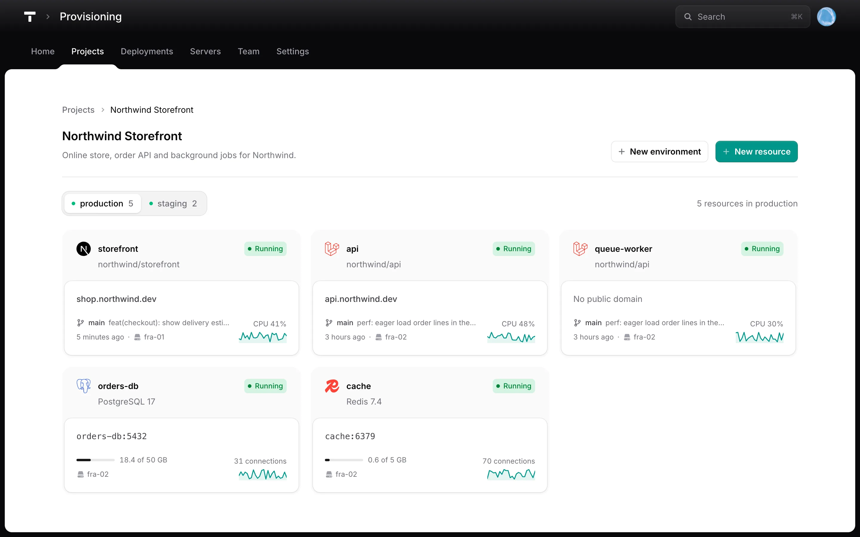 Console project screen